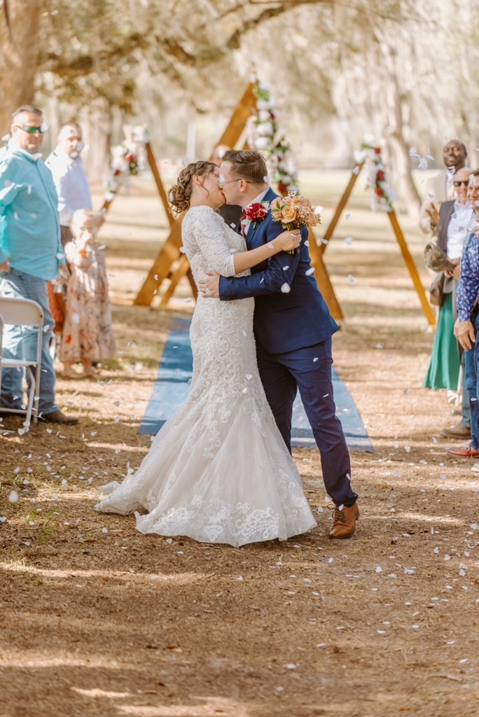Full Lesage wedding party portrait on the ranch grounds